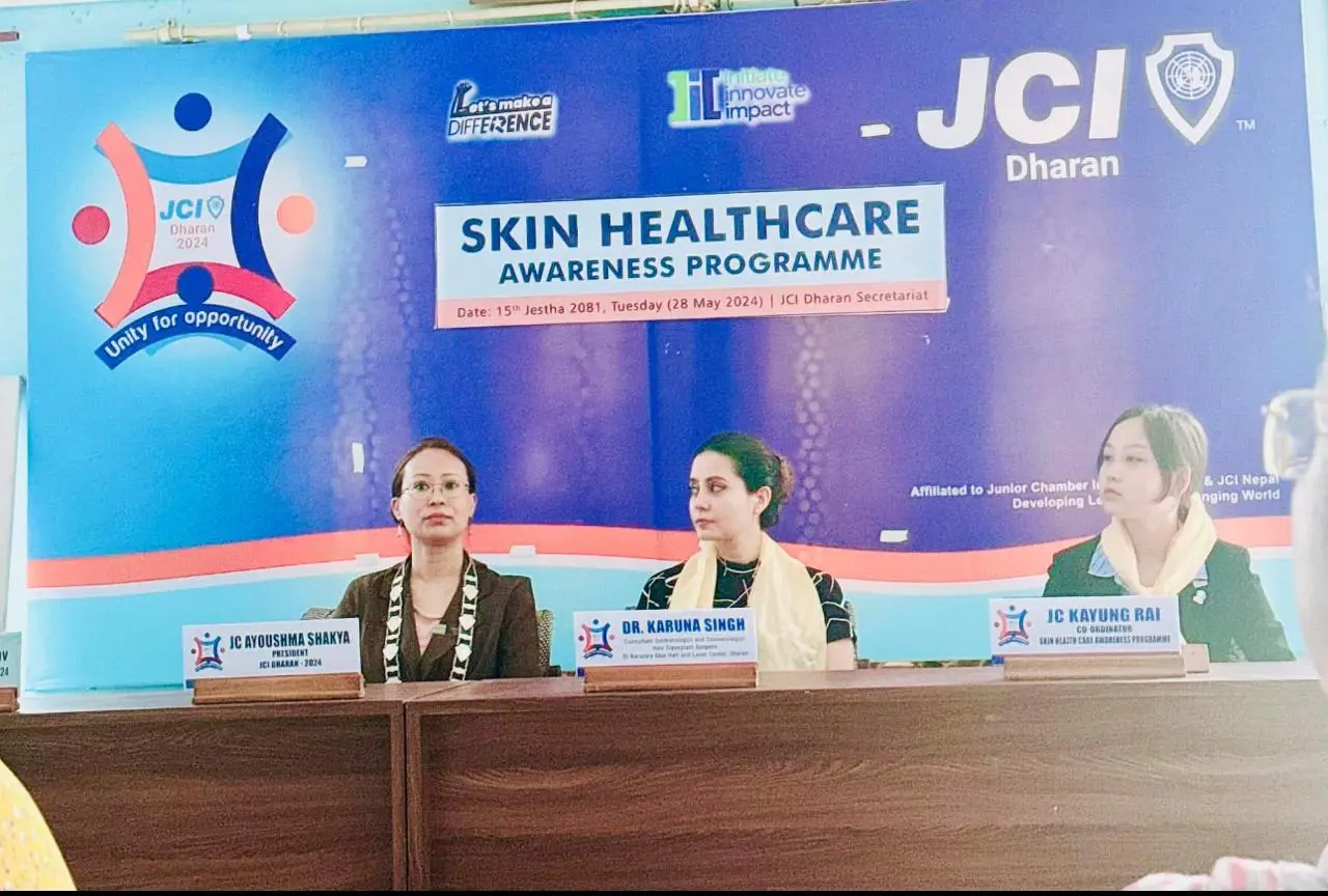 Dr. Karuna Singh as Guest Speaker at JCI Dharan Skin Healthcare Awareness Programme